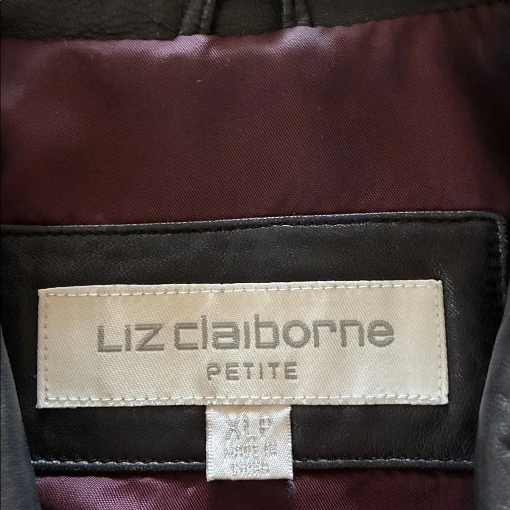 Liz Claiborne Black Leather Outerwear - Picture 2 of 7